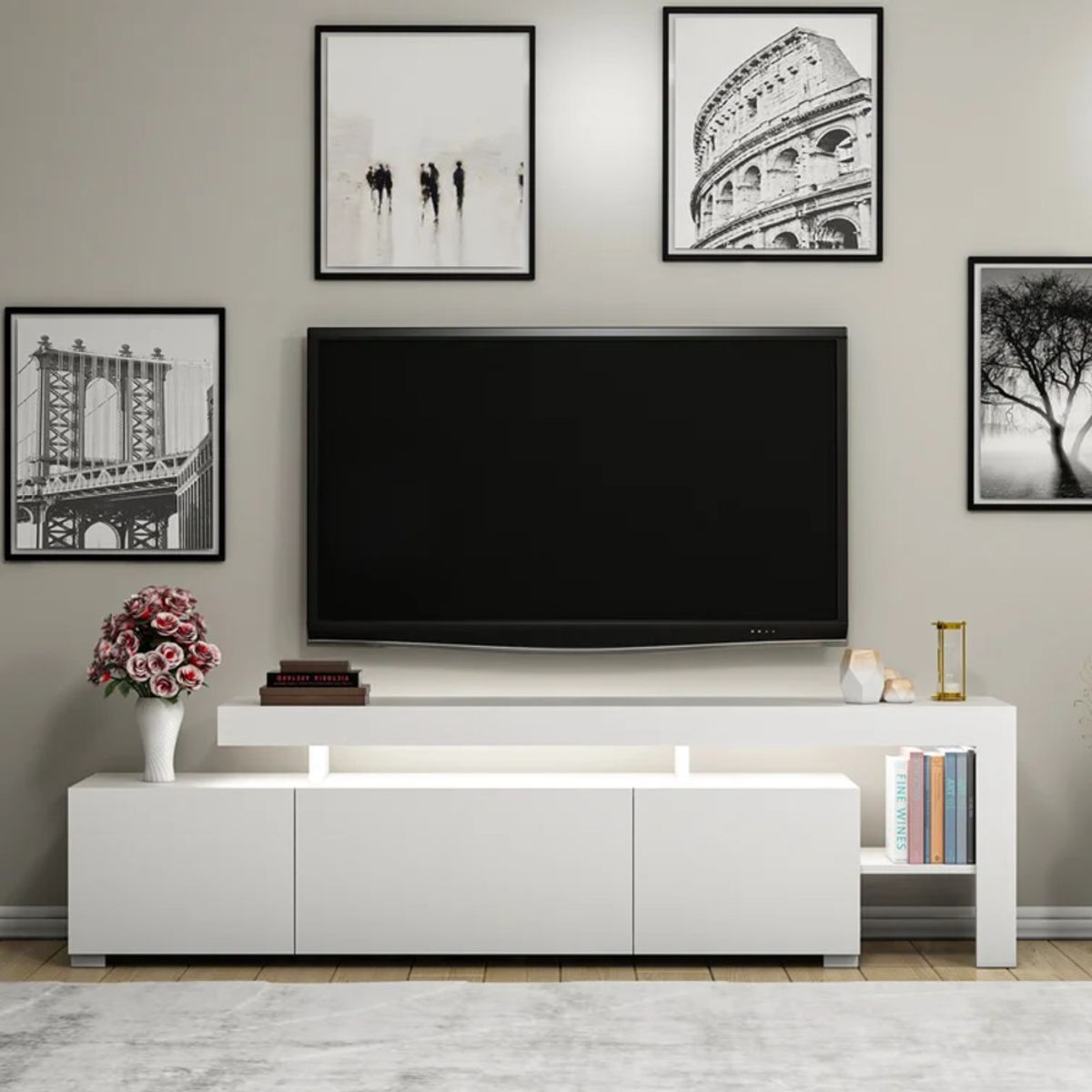 GENERICO - Mueble de TV 55" Taro Blanco R&R MUEBLES