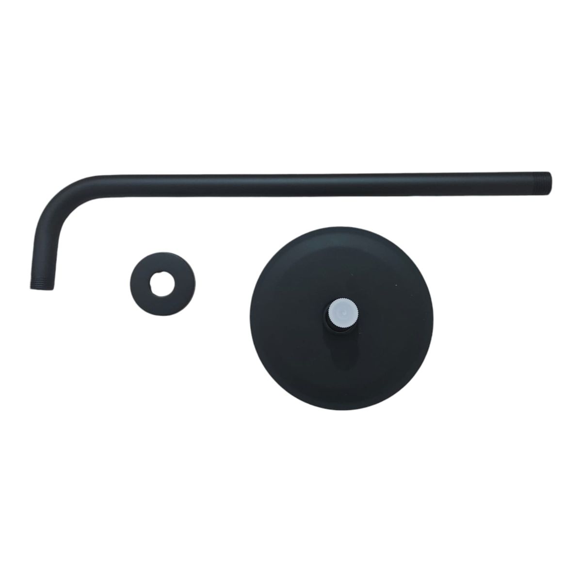 GENERICO - Cabezal de ducha redonda de 15cm Acero inox Negro Mate con brazo