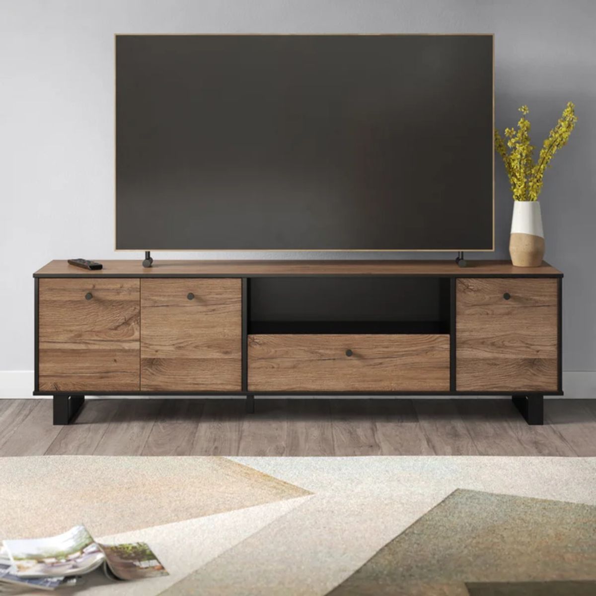 GENERICO - Mueble de TV 55" Moderno Ling Marron R&R MUEBLES