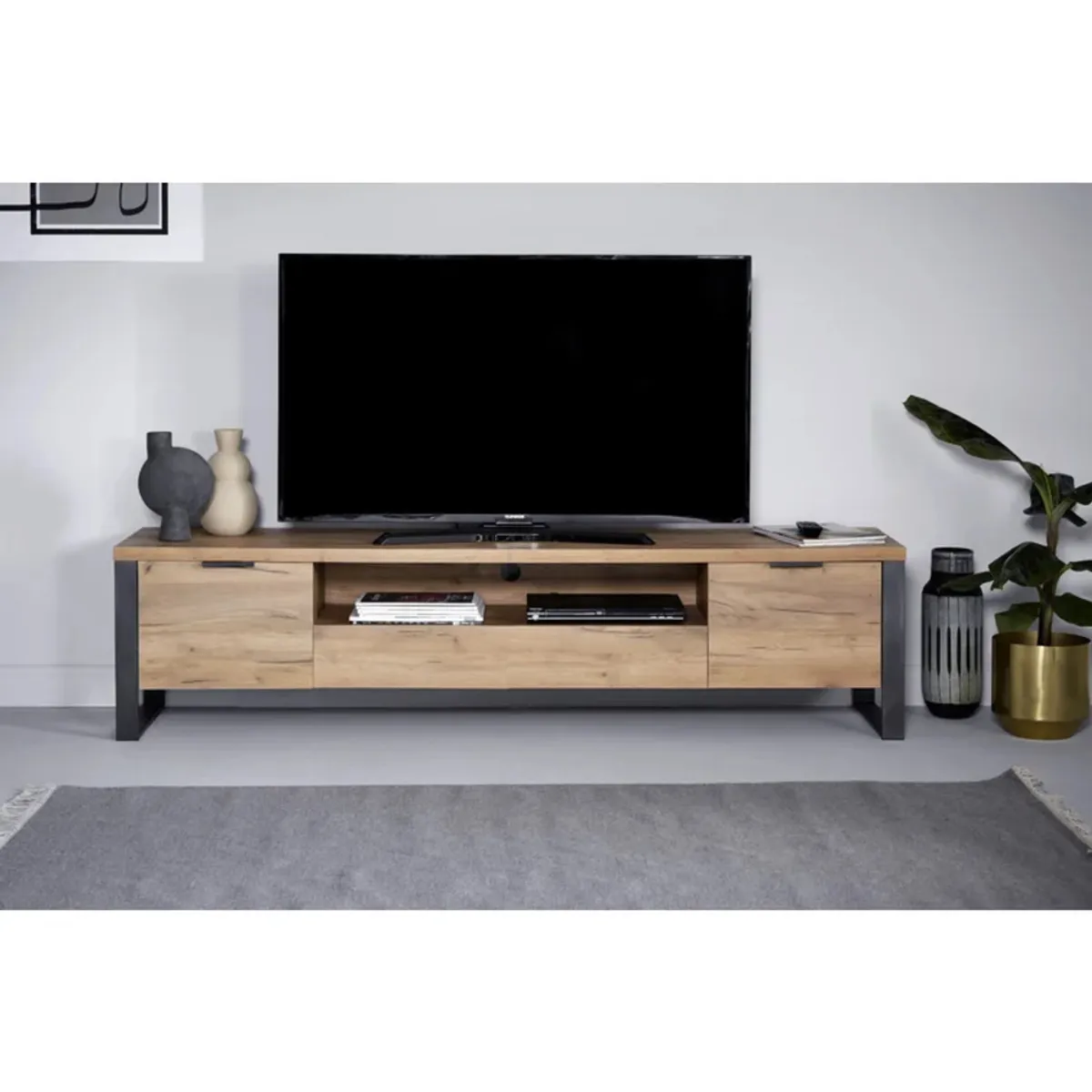 GENERICO - Mueble de TV 55" Moderno Bradley Marron R&R MUEBLES