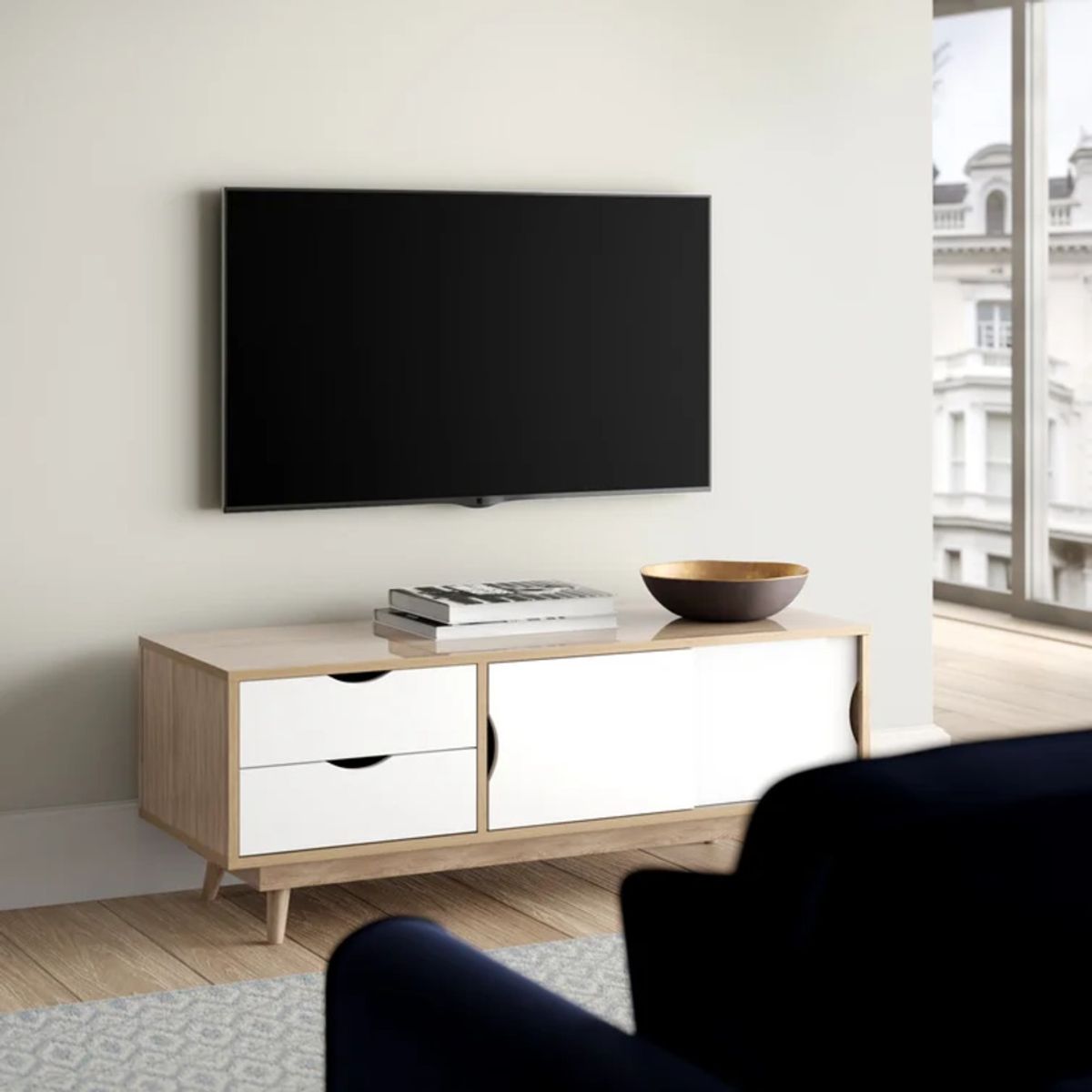 GENERICO - Mueble para TV 55" Moderno Zeniba 2 Cajones 2 Puertas R&R MUEBLES