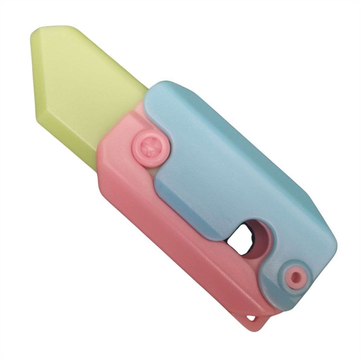 GENERICO - Juguete Fidget Toy Navaja 3D Celeste de Plástico