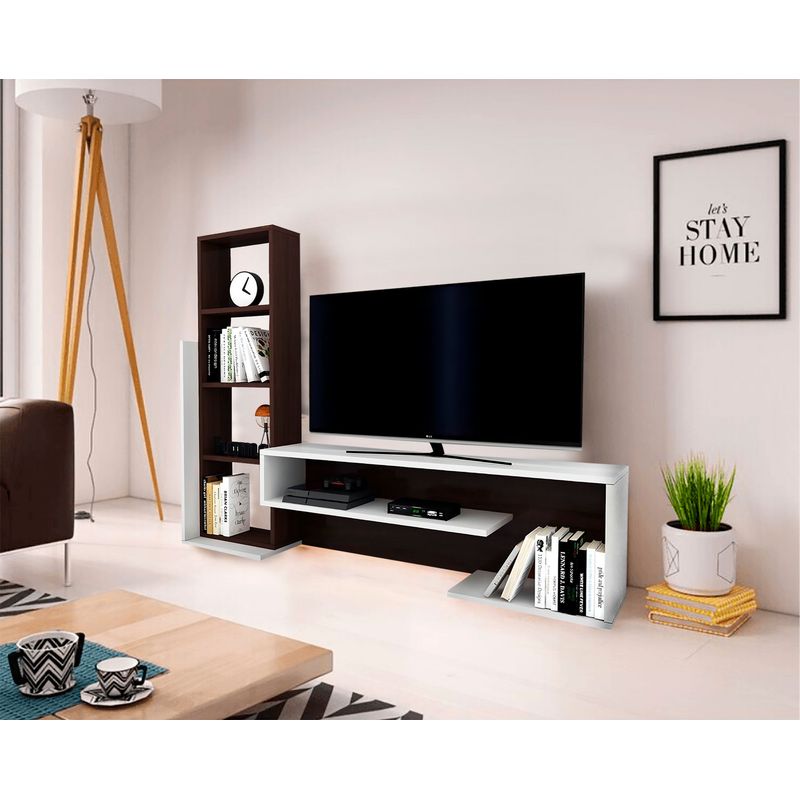 VILLA HOGAR - Mueble de TV 49 pulgadas Brasilia wengue/blanco - Villa Hogar