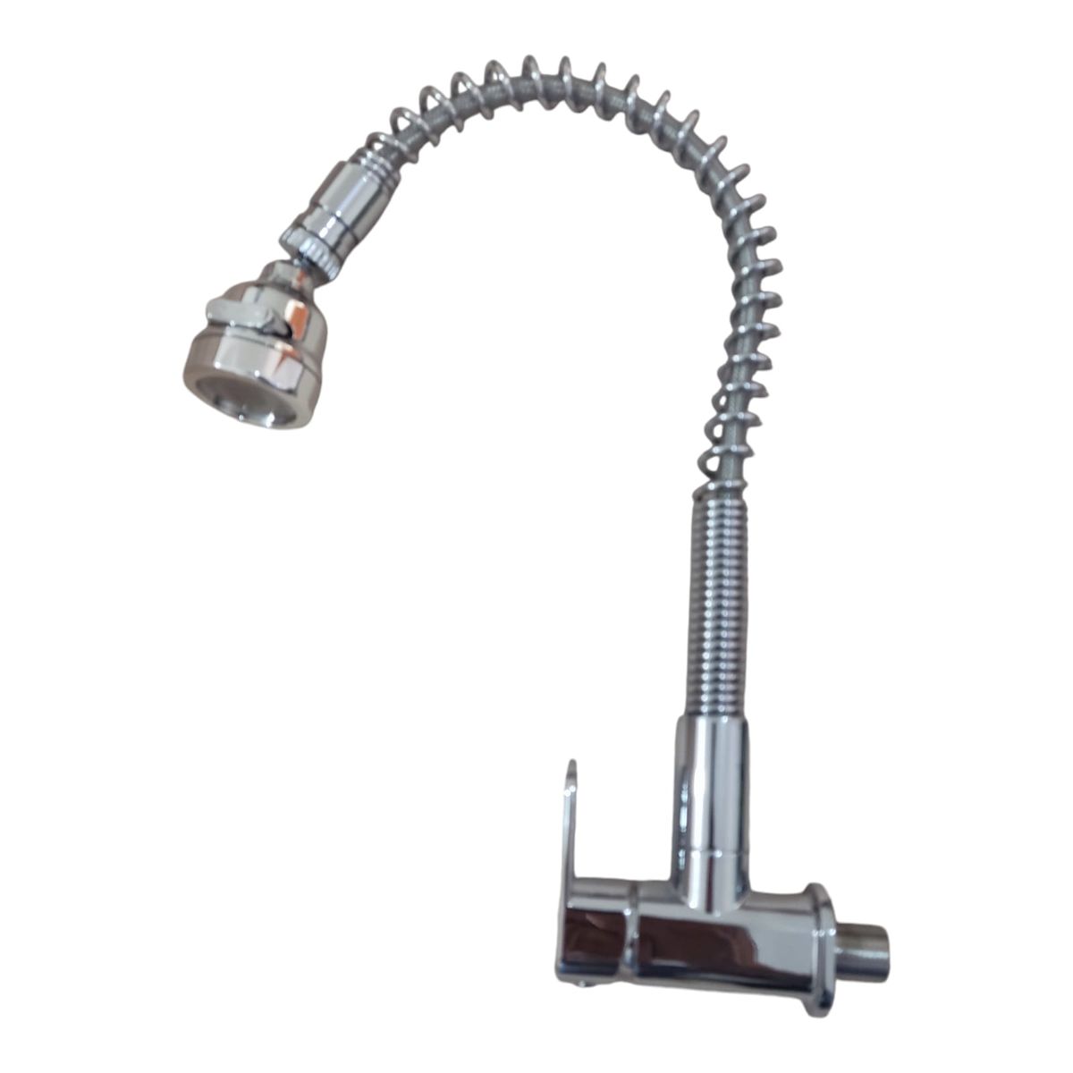 GENERICO - Grifo Pared agua fría Manguera flexible Acero Inoxidable Pulido