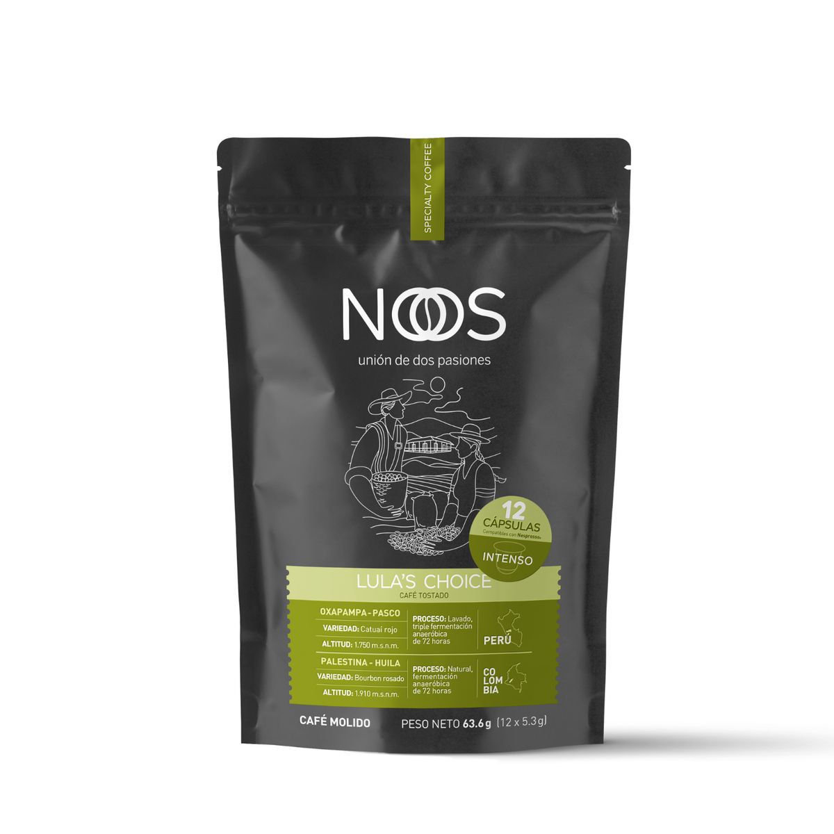 NOS UNIÓN DE DOS PASIONES - Cápsulas de café de especialidad Lula’s Choice x 12