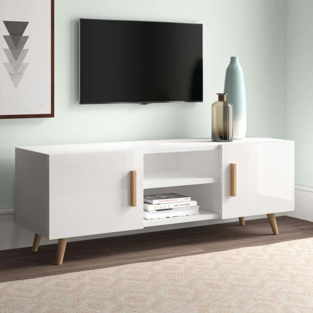 GENERICO - Mueble para TV 55" Moderno Ayame Blanco R&R MUEBLES