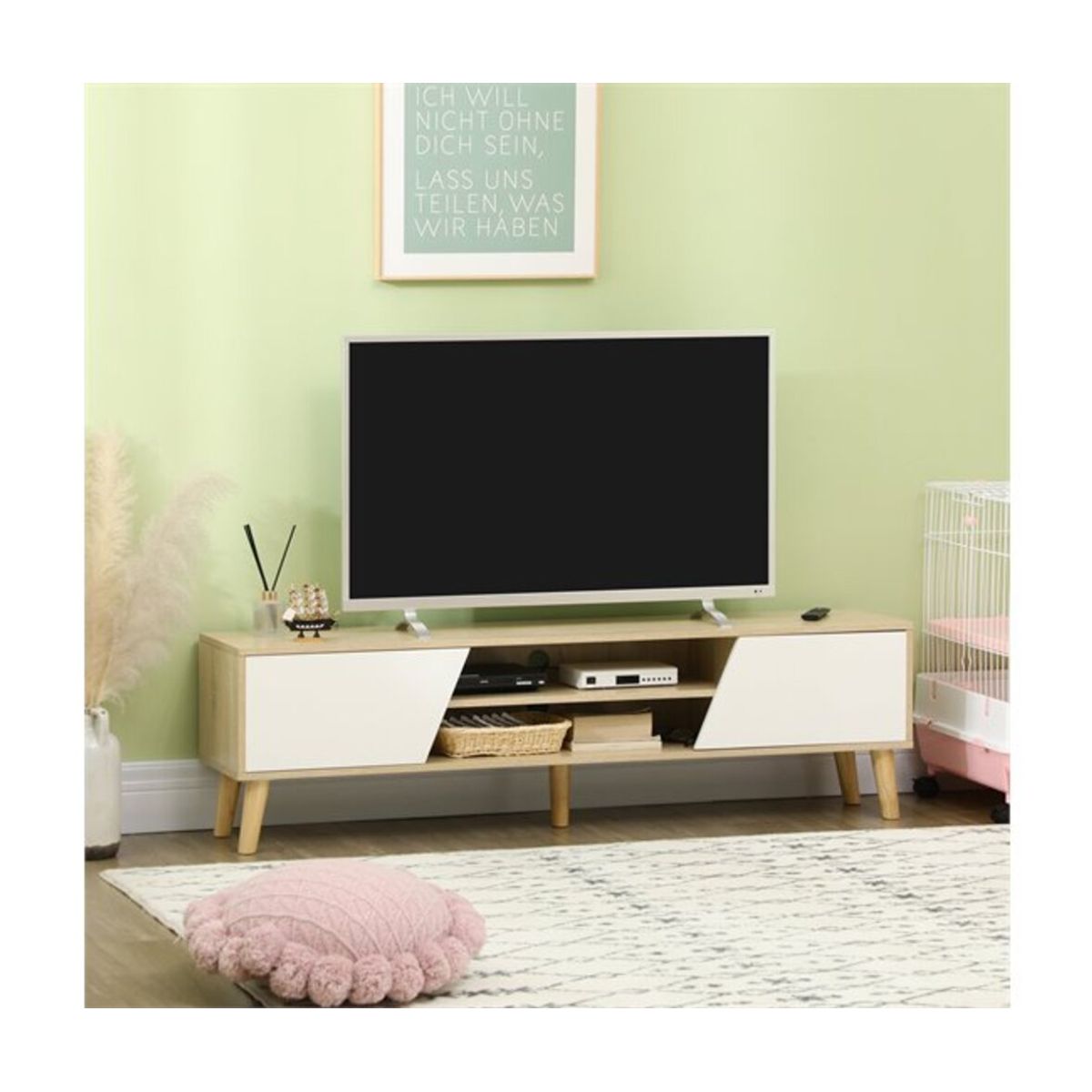 GENERICO - Mesa de TV 55" Vintage Marilú 150cm R&R MUEBLES