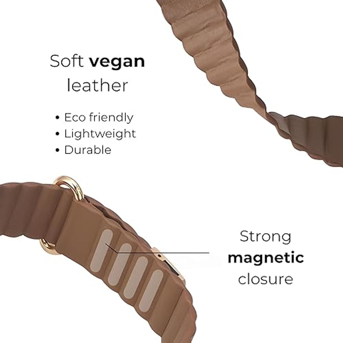 GENERICO - Correa de cuero imantado para Apple Watch de 38 mm- Beige