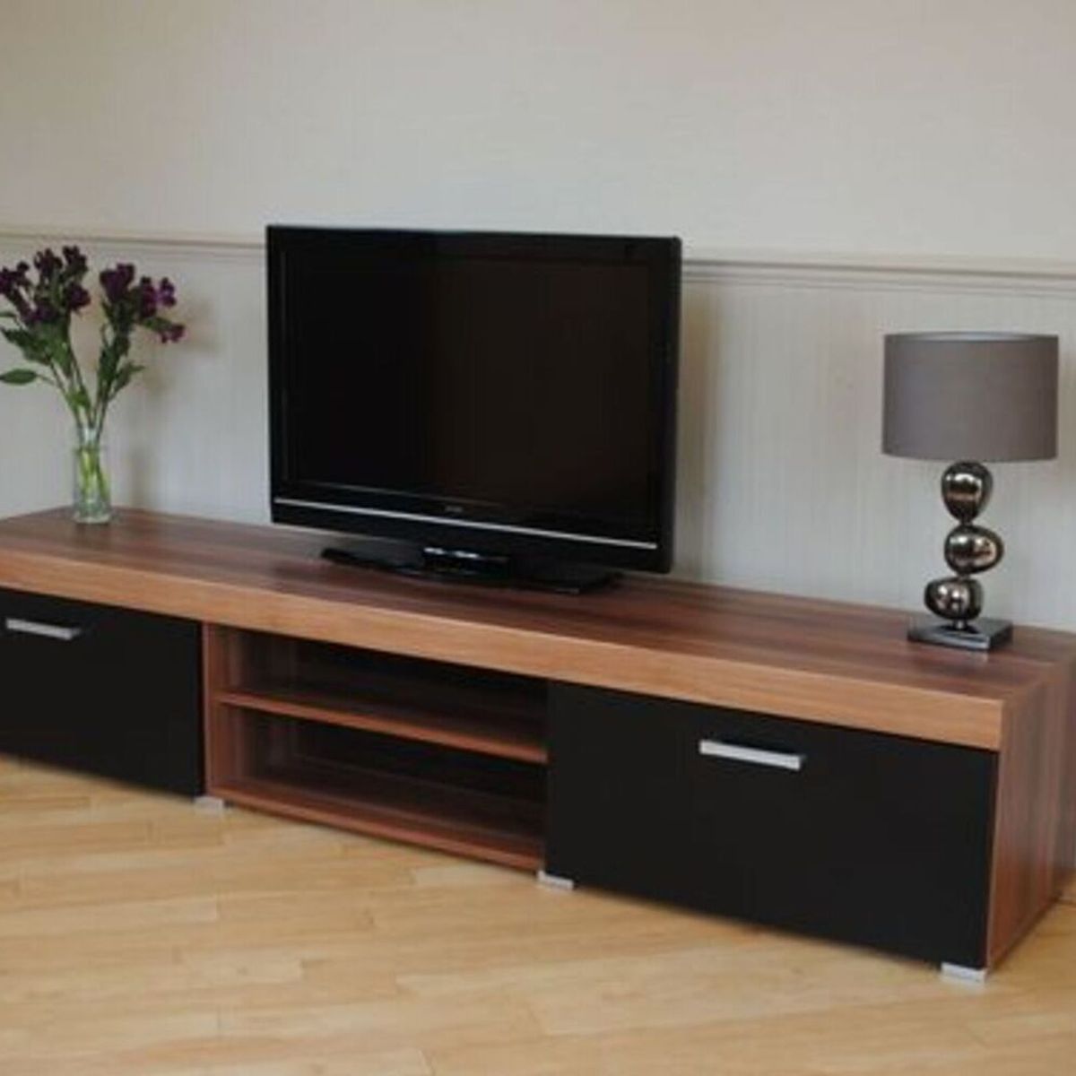 GENERICO - Mueble de TV 55"  Sydney 180 cm color Marrón y Negro R&R MUEBLES
