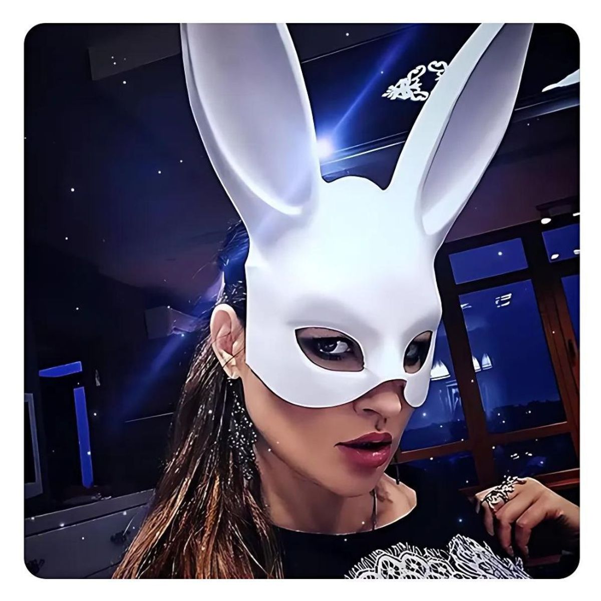 GENERICO - Máscara de Conejo Blanco para Halloween para mujer