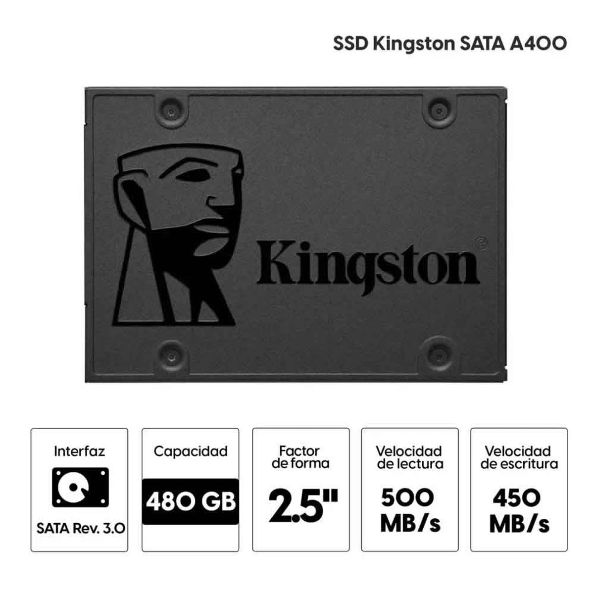 KINGSTON - Unidad Sólido Kingston  480 GB SSD 2.5" SATA
