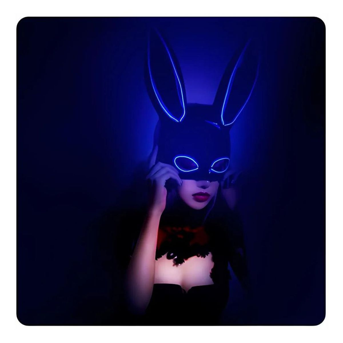 GENERICO - Máscara Neón Led Brillante Conejita con Accesorio