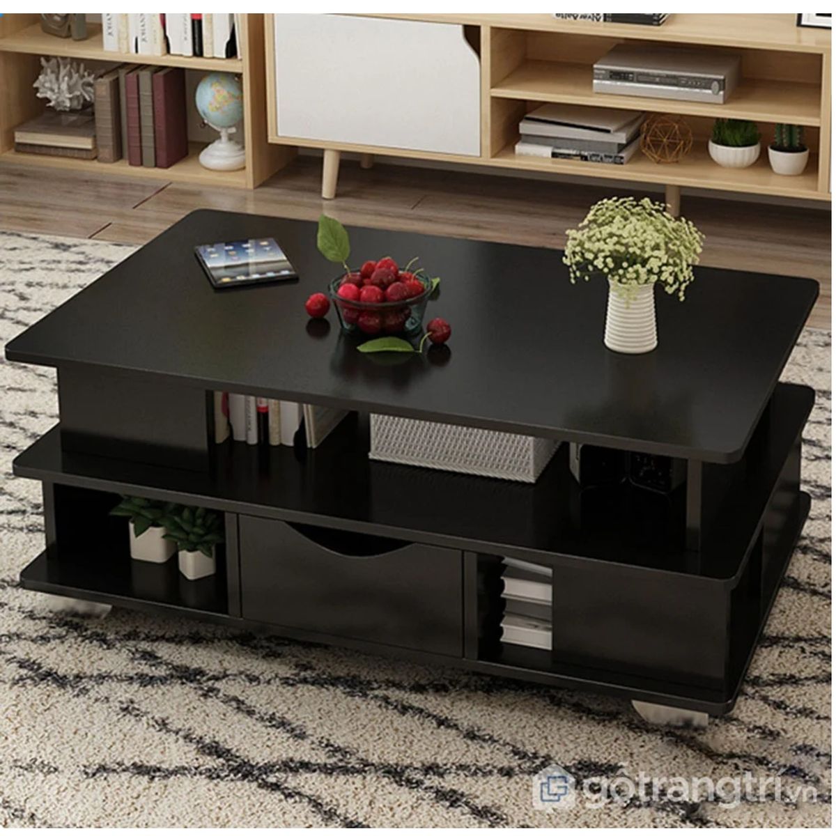 GENERICO - Mesa de Centro Moderna Minzie Negro R&R MUEBLES