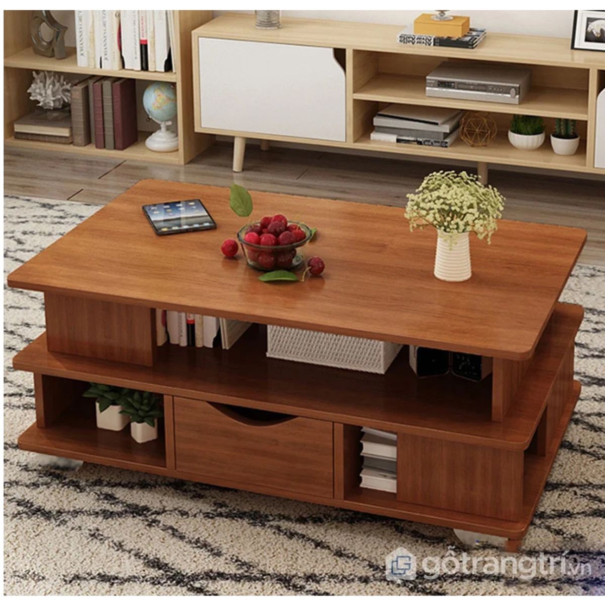 GENERICO - Mesa de Centro Moderna Minzie Marrón R&R MUEBLES