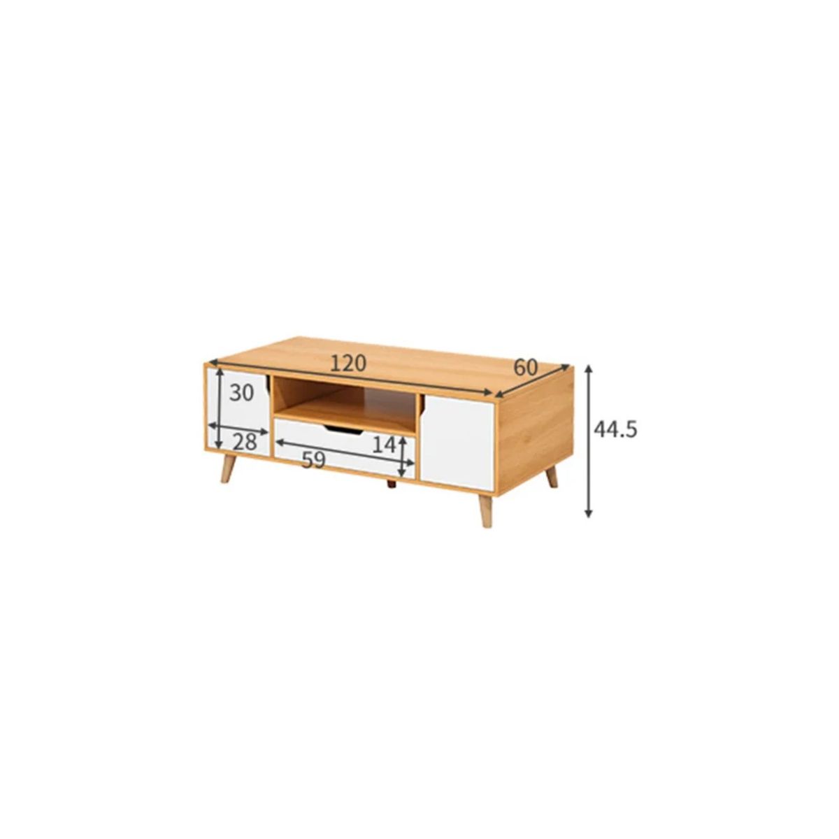 GENERICO - Mesa de Centro Vintage Ollie 120 cm R&R MUEBLES