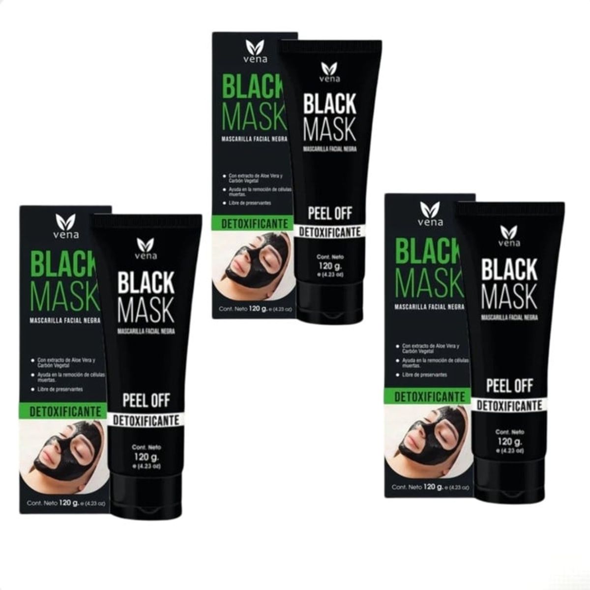 BIOAQUA - PACK 3 MASCARILLA NEGRA DETOXIFICANTE VENA