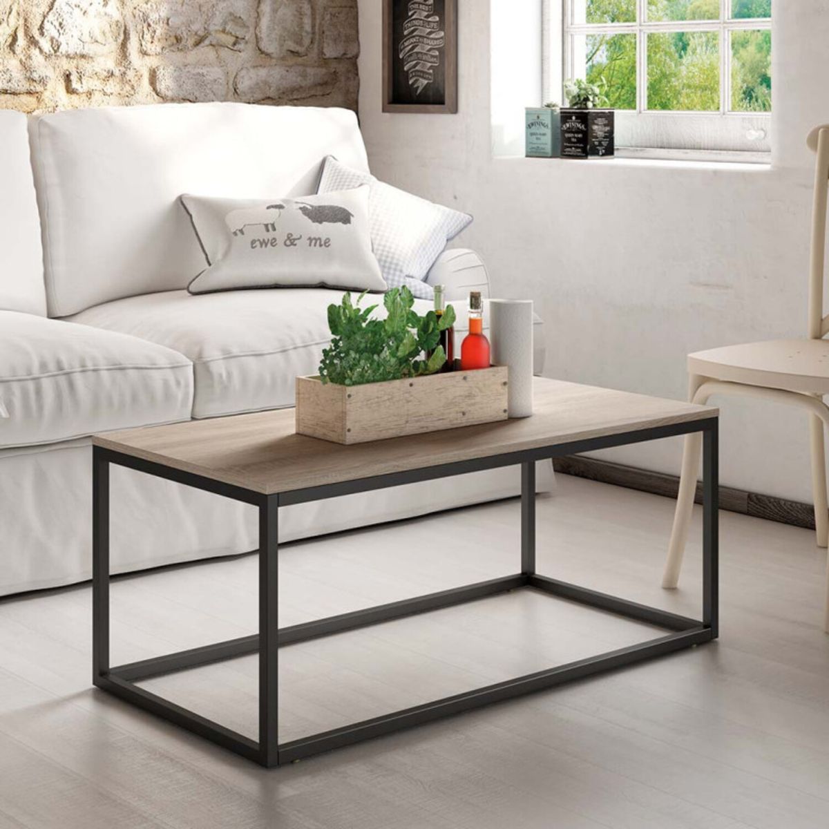 GENERICO - Mesa de Centro Estilo Industrial Molina 100cm R&R MUEBLES