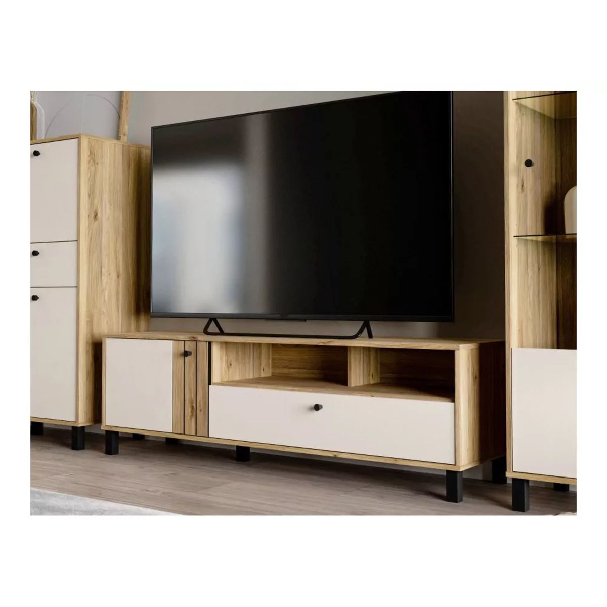 GENERICO - Mueble de TV 55" Sakuragi Marrón y Blanco R&R MUEBLES