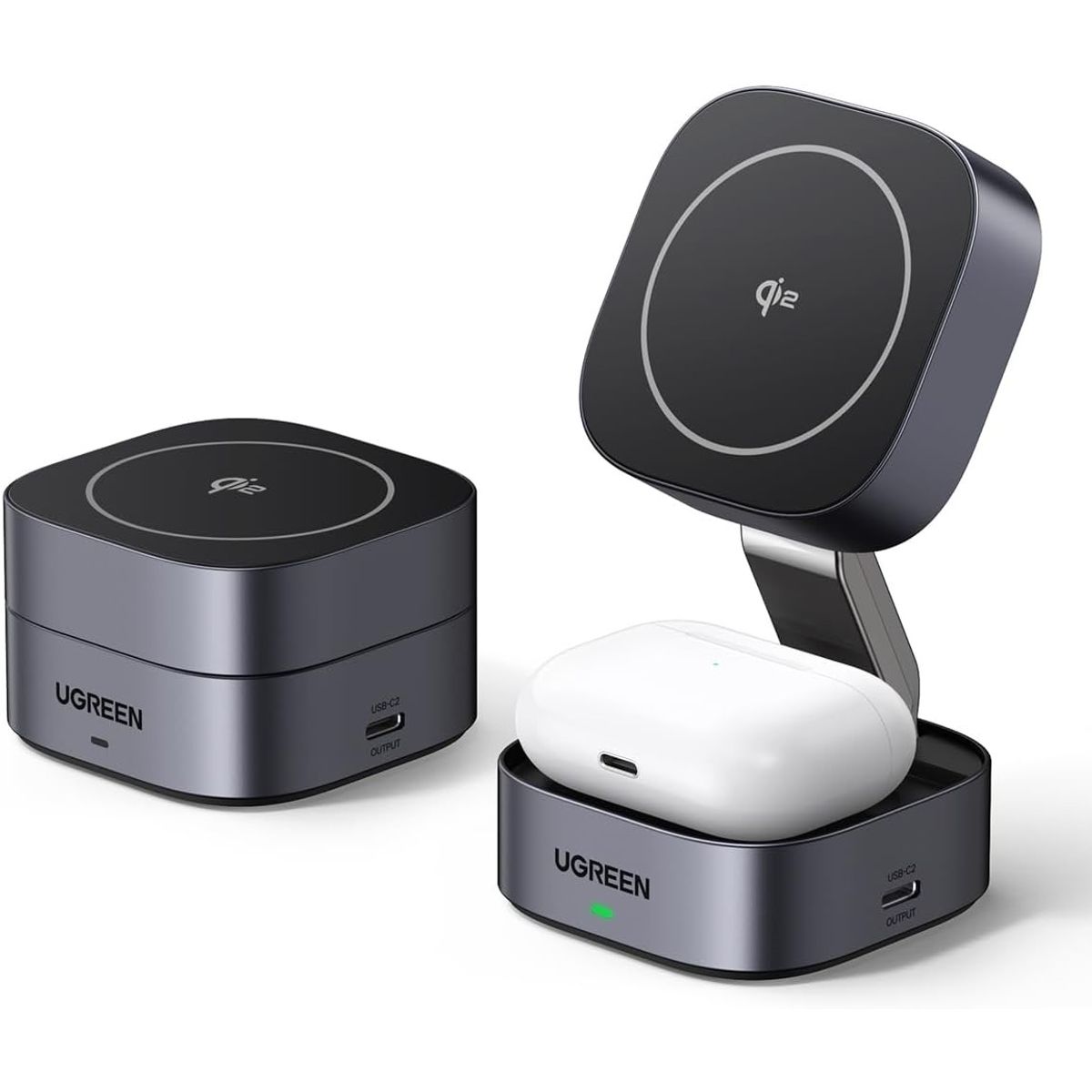 UGREEN - Cargador 15W Qi2 Inalámbrico Magnético Plegable Ugreen W702 - 35316