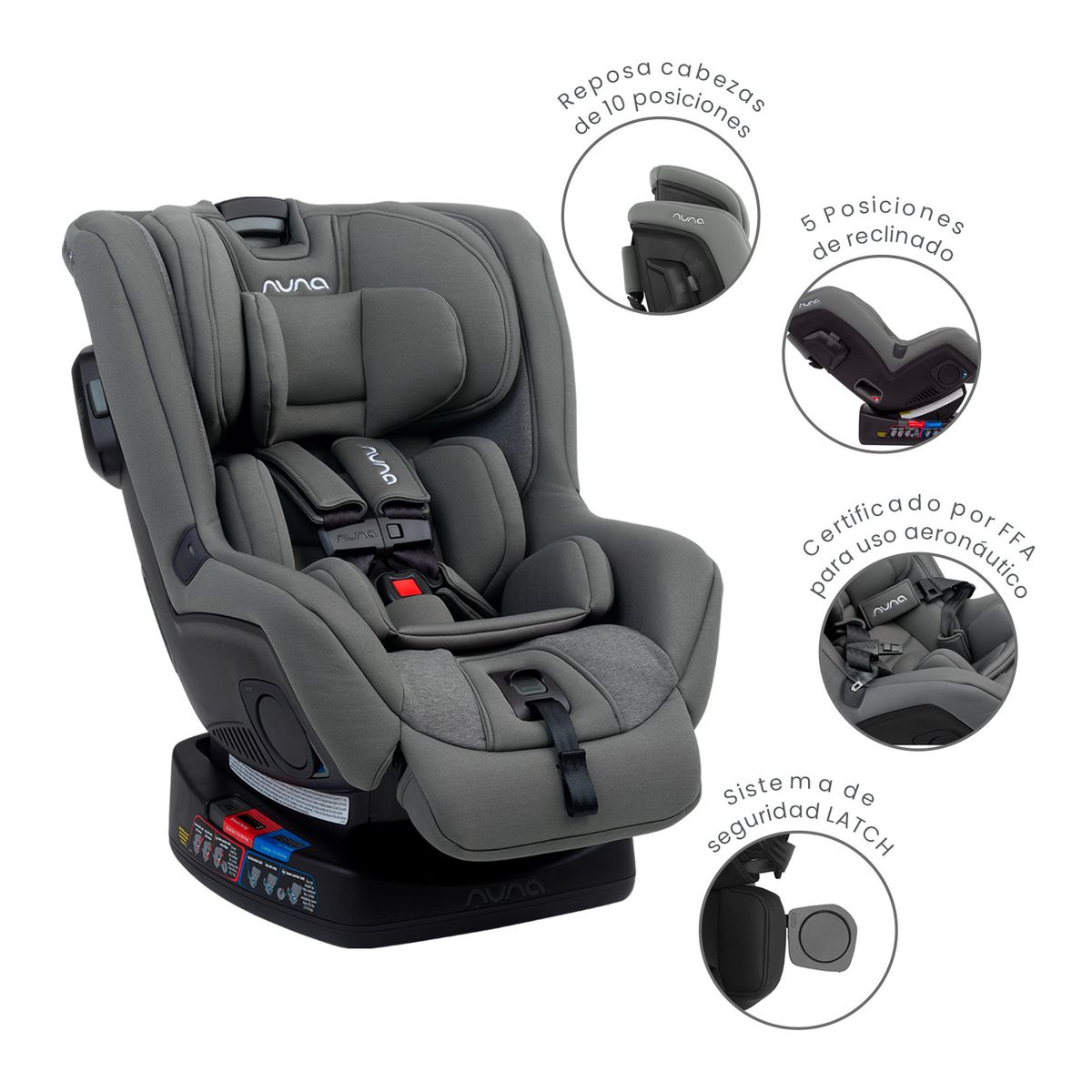 NUNA - Silla De Auto Bebe Multiposiciones Nuna Rava Granite