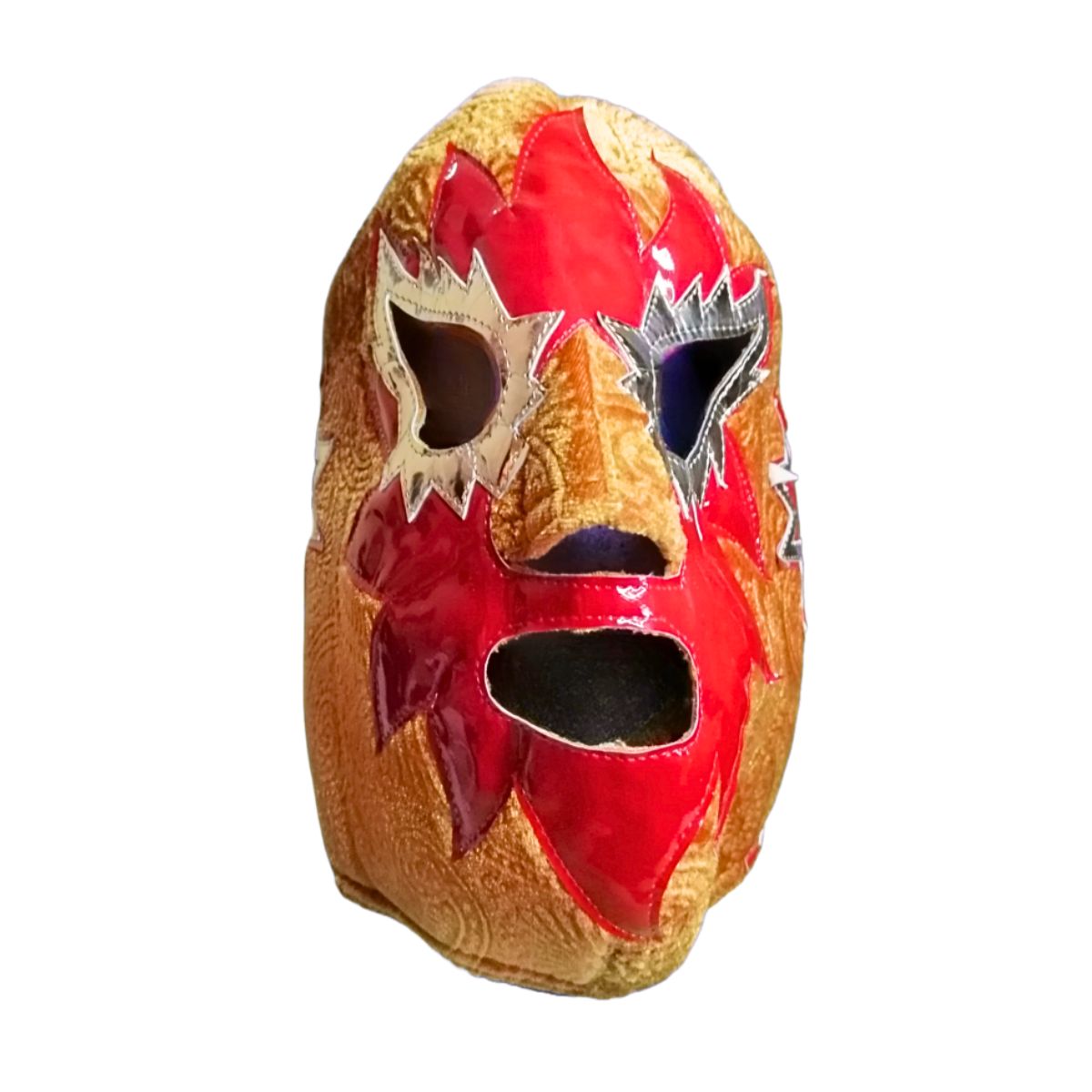 GENERICO - Máscara Halloween - luchador mexicano color Dorado Rojo