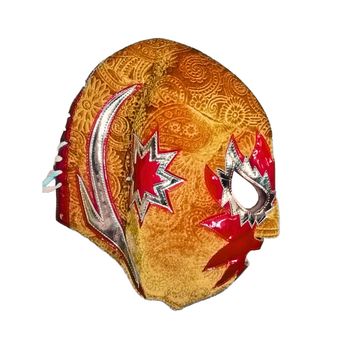 GENERICO - Máscara Halloween - luchador mexicano color Dorado Rojo