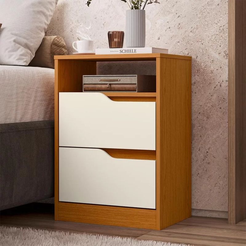 GENERICO - Velador Moderno Showtaro Blanco y Marrón R&R MUEBLES