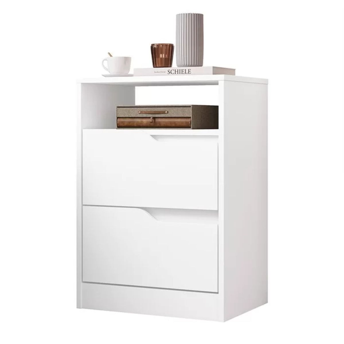 GENERICO - Velador Moderno Showtaro Blanco R&R MUEBLES