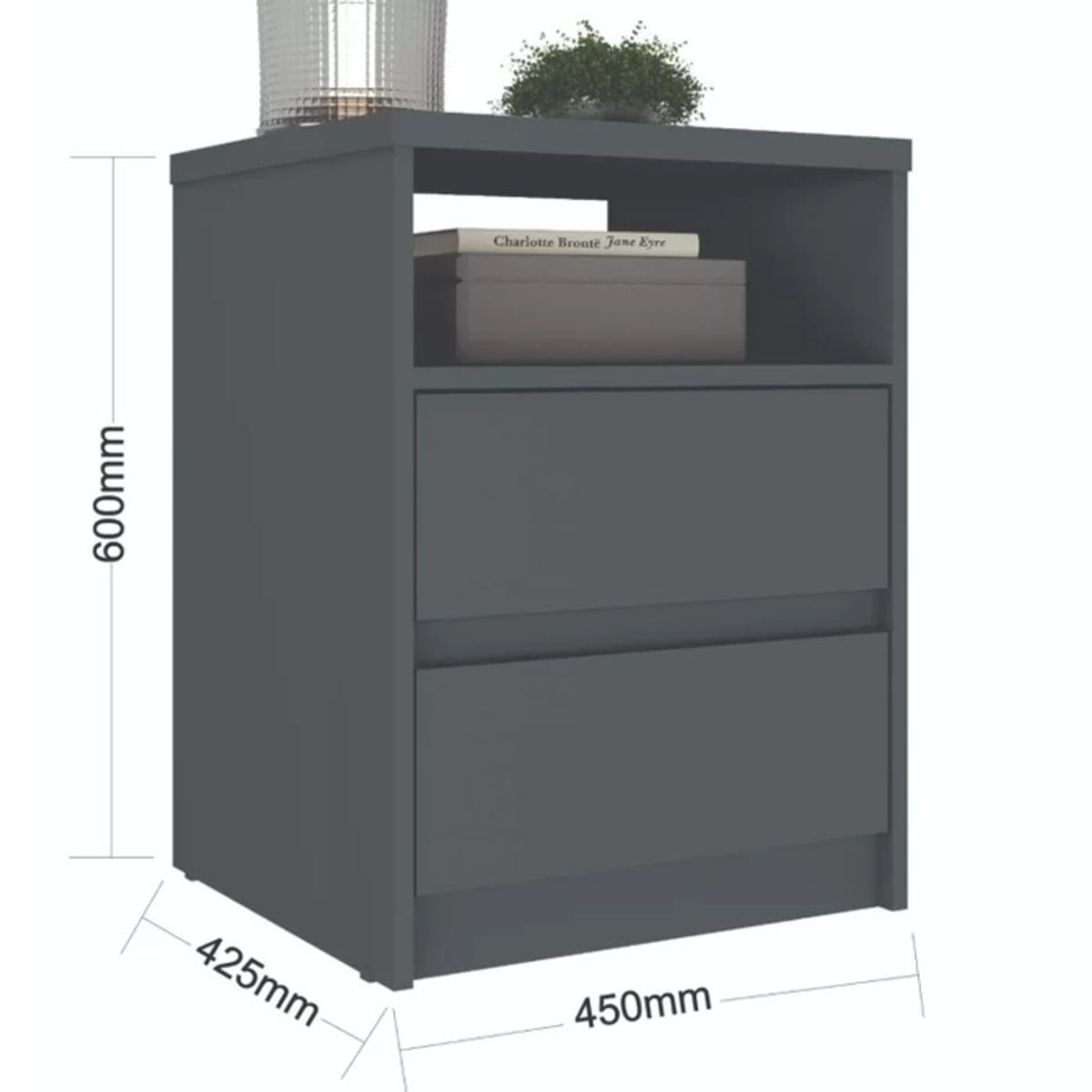 GENERICO - Velador Moderno Minase Negro R&R MUEBLES