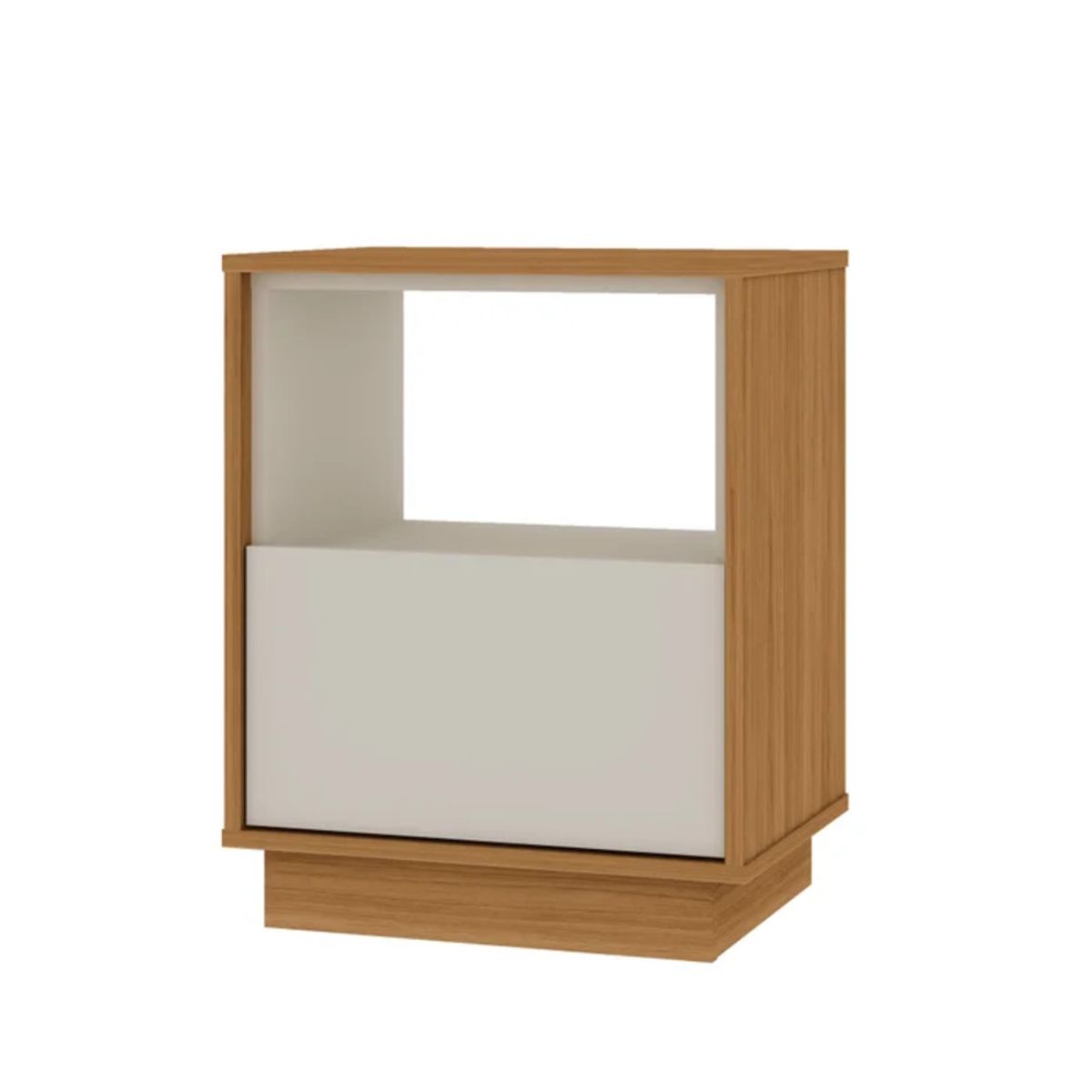 GENERICO - Velador Moderno Kengo Blanco y Marrón R&R MUEBLES