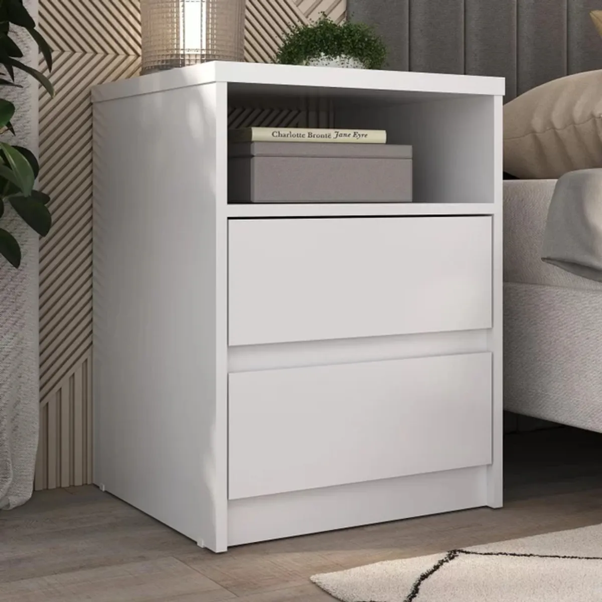 GENERICO - Velador Moderno Minase Blanco R&R MUEBLES