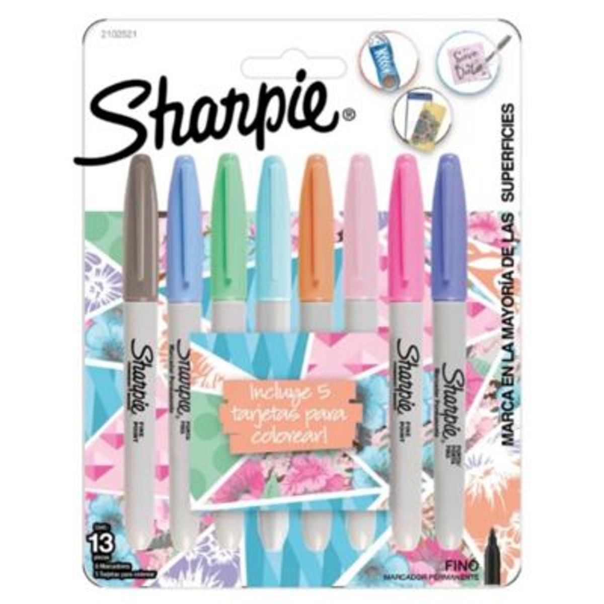 SHARPIE - Marcador Sharpie Punta Fina Pastel 8 und  2102521