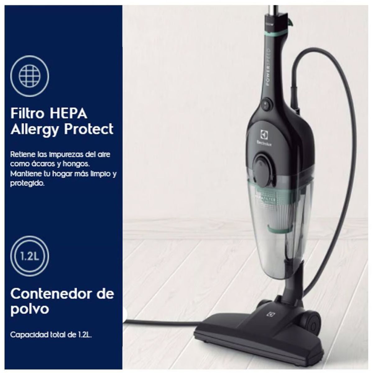 ELECTROLUX - ASPIRADORA ELECTROLUX VERTICAL CON CABLE 2 EN 1 - STK 12