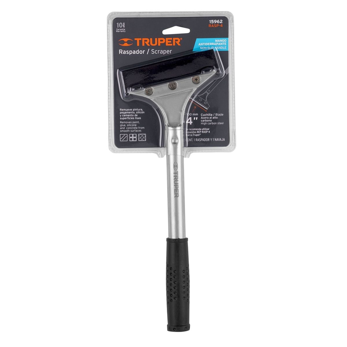 TRUPER - Raspador de pintura y otros,  con mango y navaja de  4" Truper