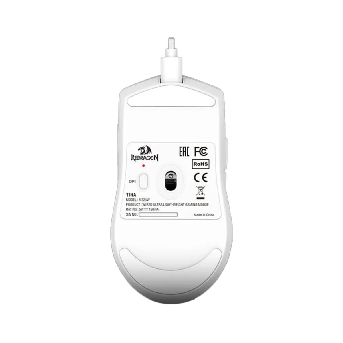 REDRAGON - Mouse Redragon K1NG M724 1K HZ WHITE