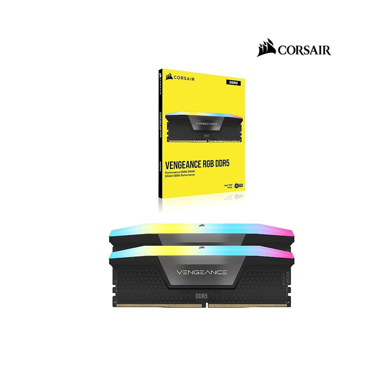 CORSAIR - Memoria RAM Corsair Vengeance 32GB RGB DDR5 5600Mhz CL40 2x16GB Negro