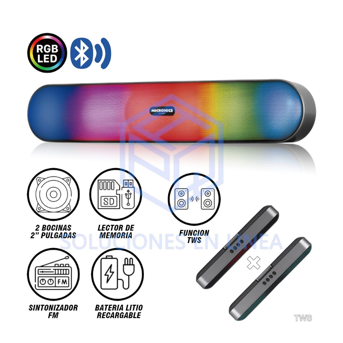 MICRONICS - PARLANTE PORTATIL MICRONICS LUXOR - MIC S200