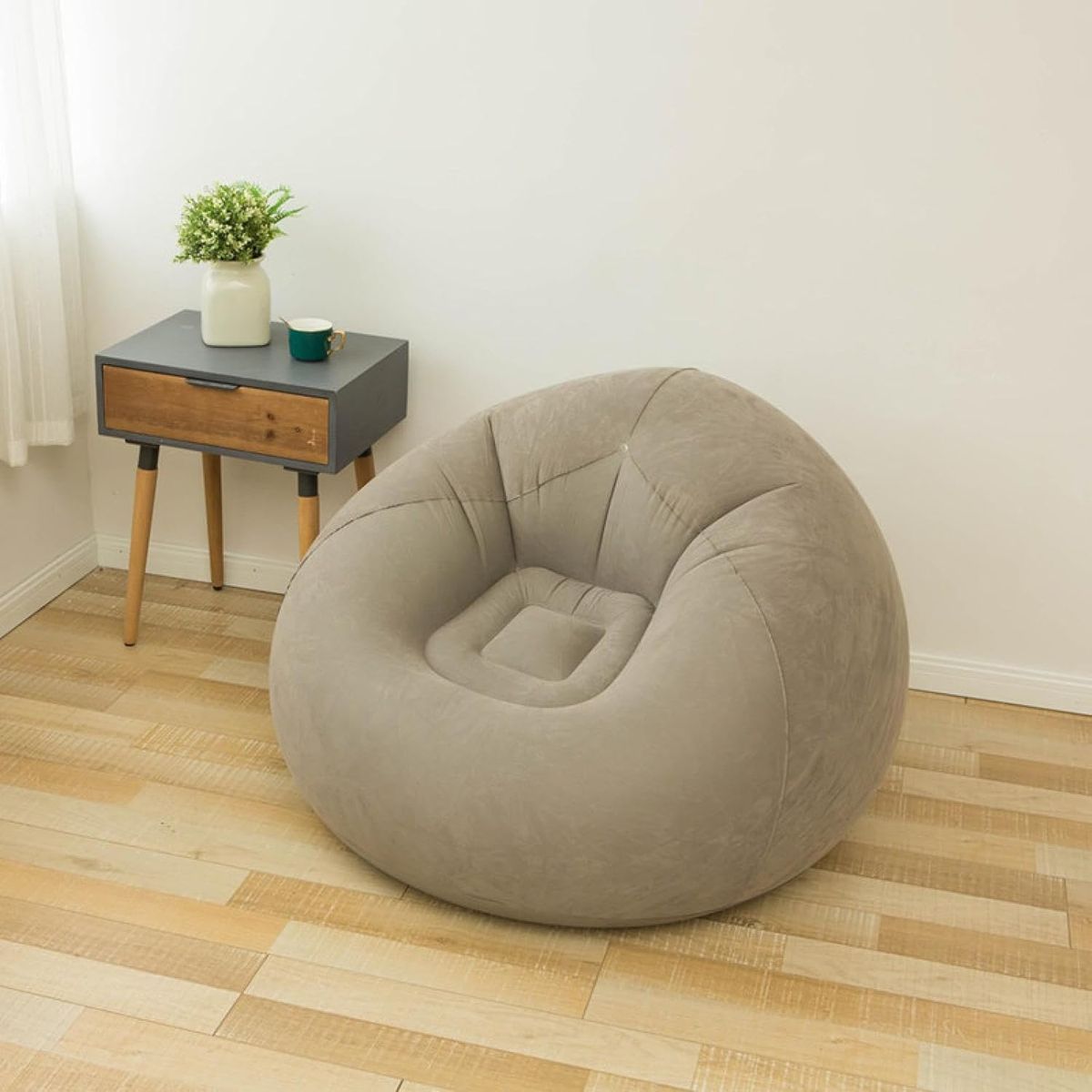 GENERICO - PUFF SILLÓN SOFÁ CAMA INFLABLE TERRAZA CASTAÑO