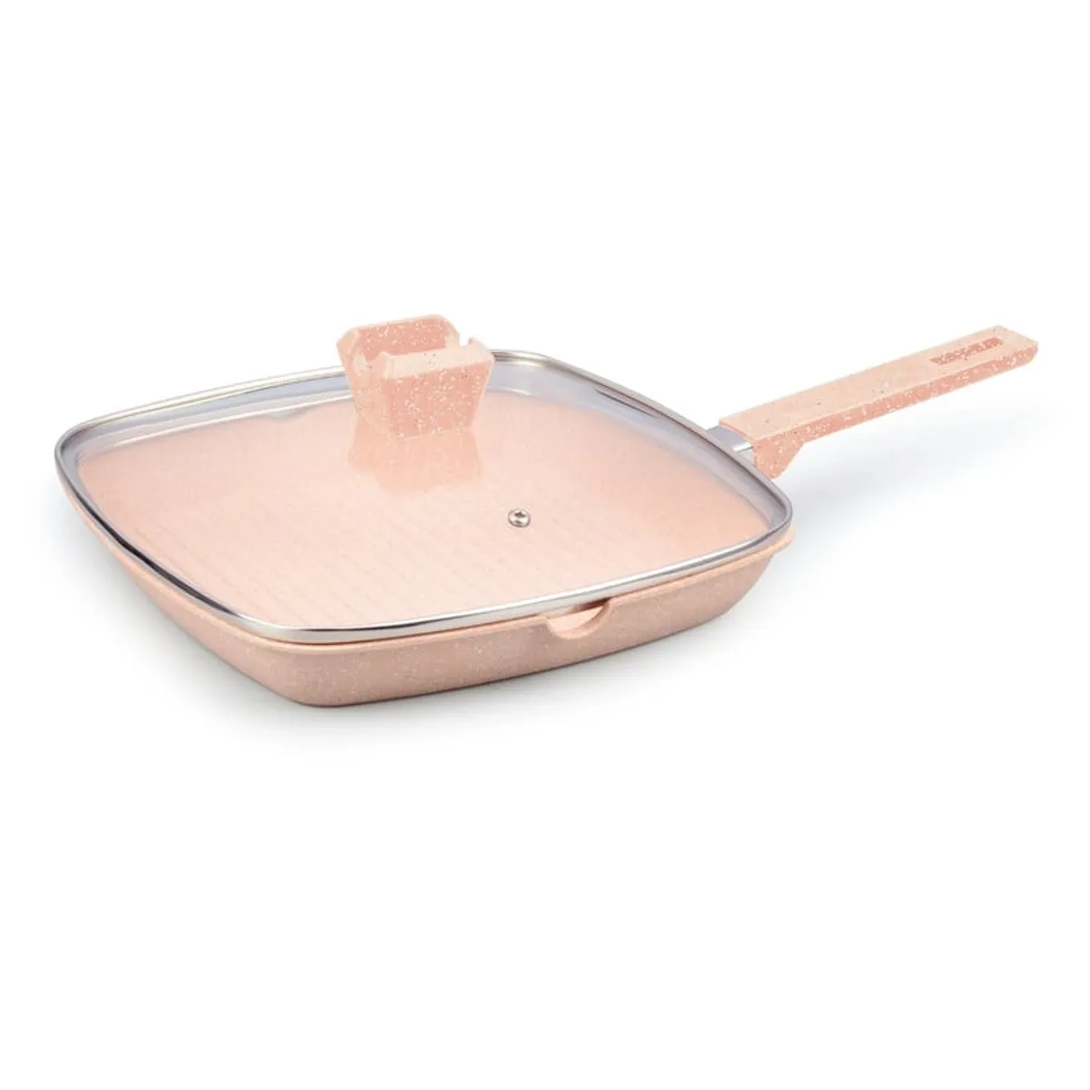 PENTHA - Juego De Olla de Granito Volcánico 10 Pzas más 6 Utensilios Rosa