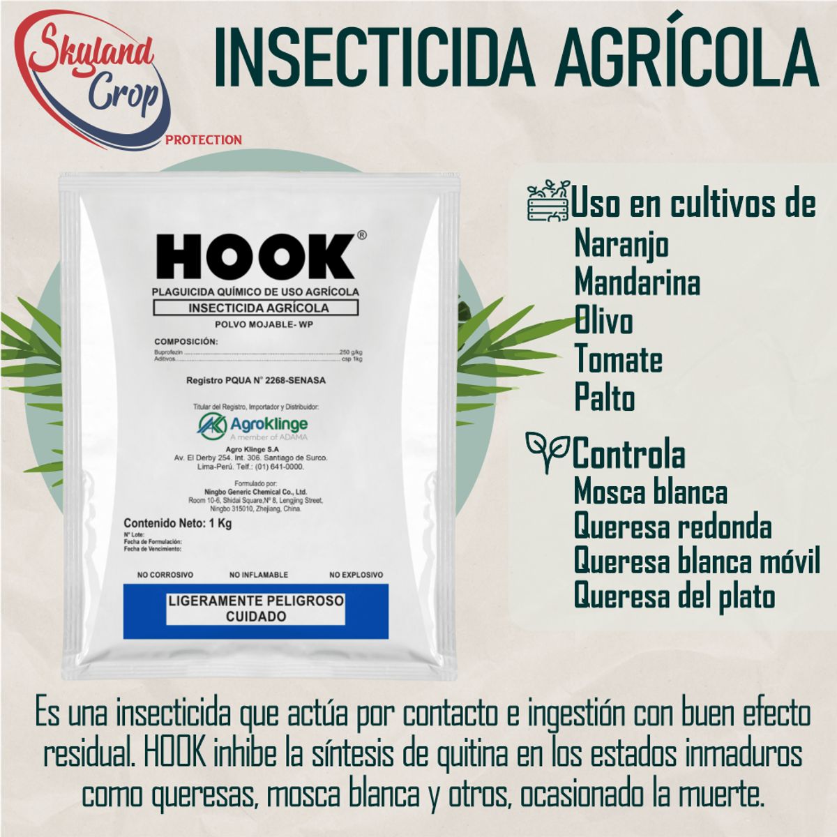 GENERICO - HOOK 200gr  INSECTICIDA AGRÍCOLA