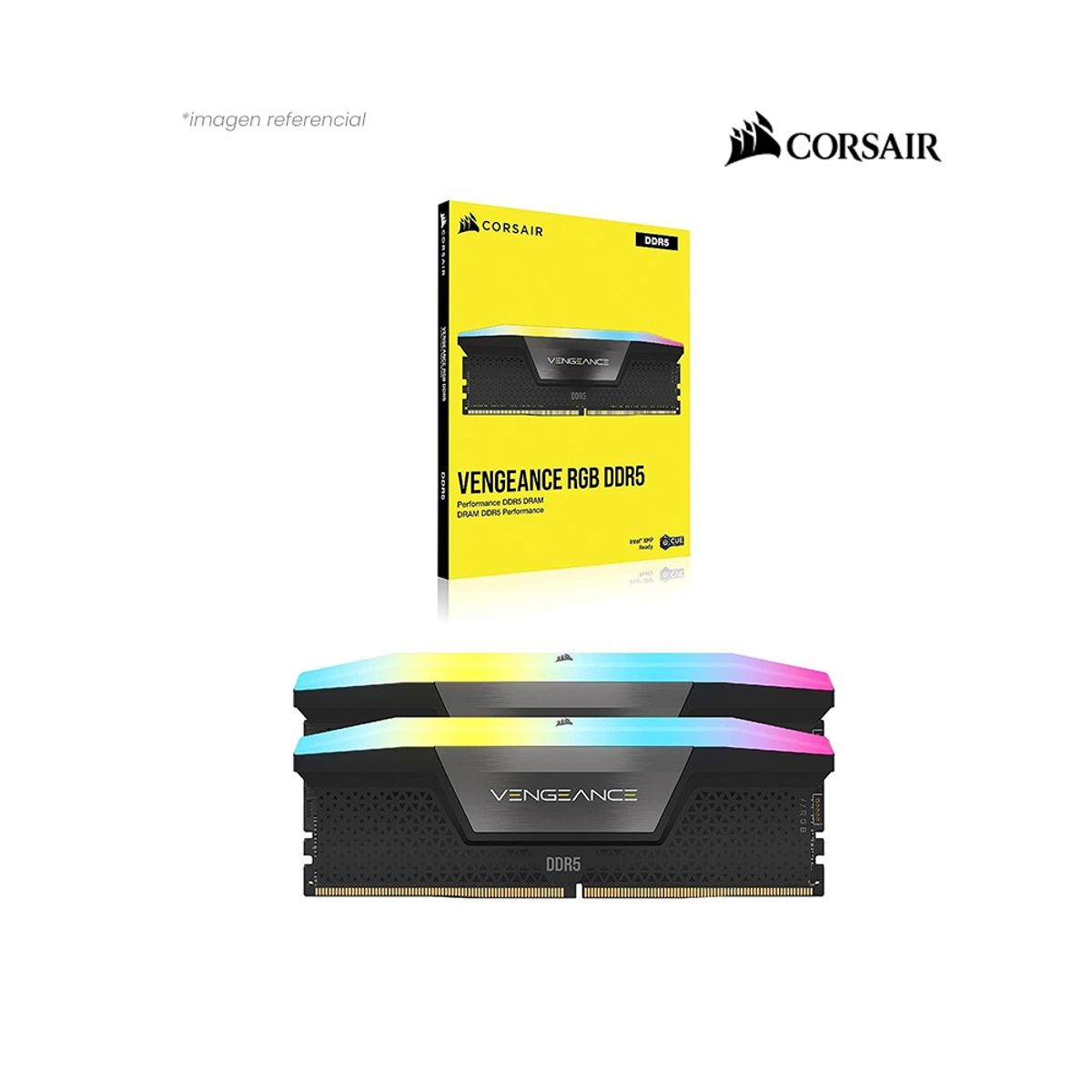 CORSAIR - Memoria RAM Corsair Vengeance 32GB DDR5 6000Mhz CL38 DIMM Negro 2x16GB