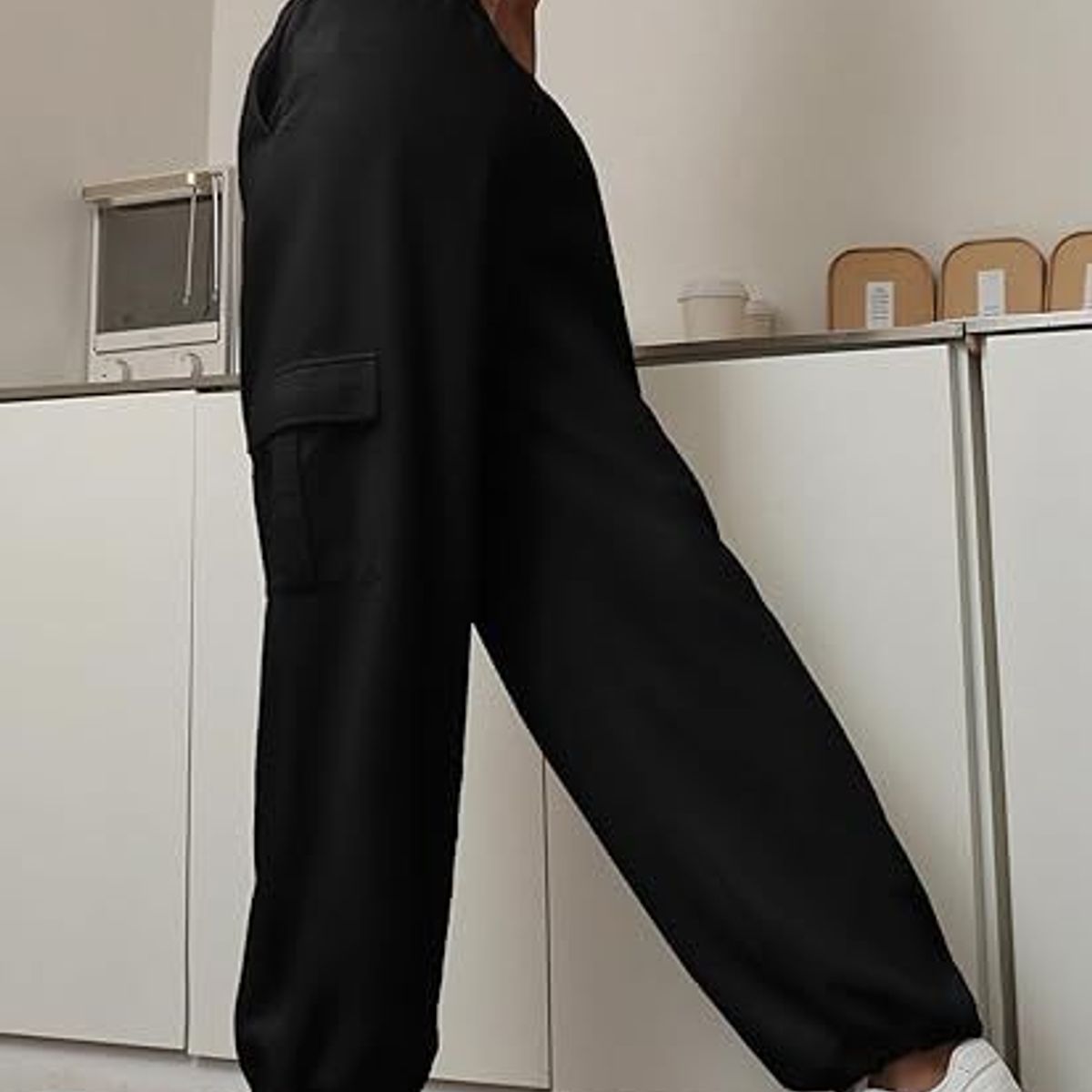 BLWOENS - Pantalones largos de primavera y otoño para mujer - Negro