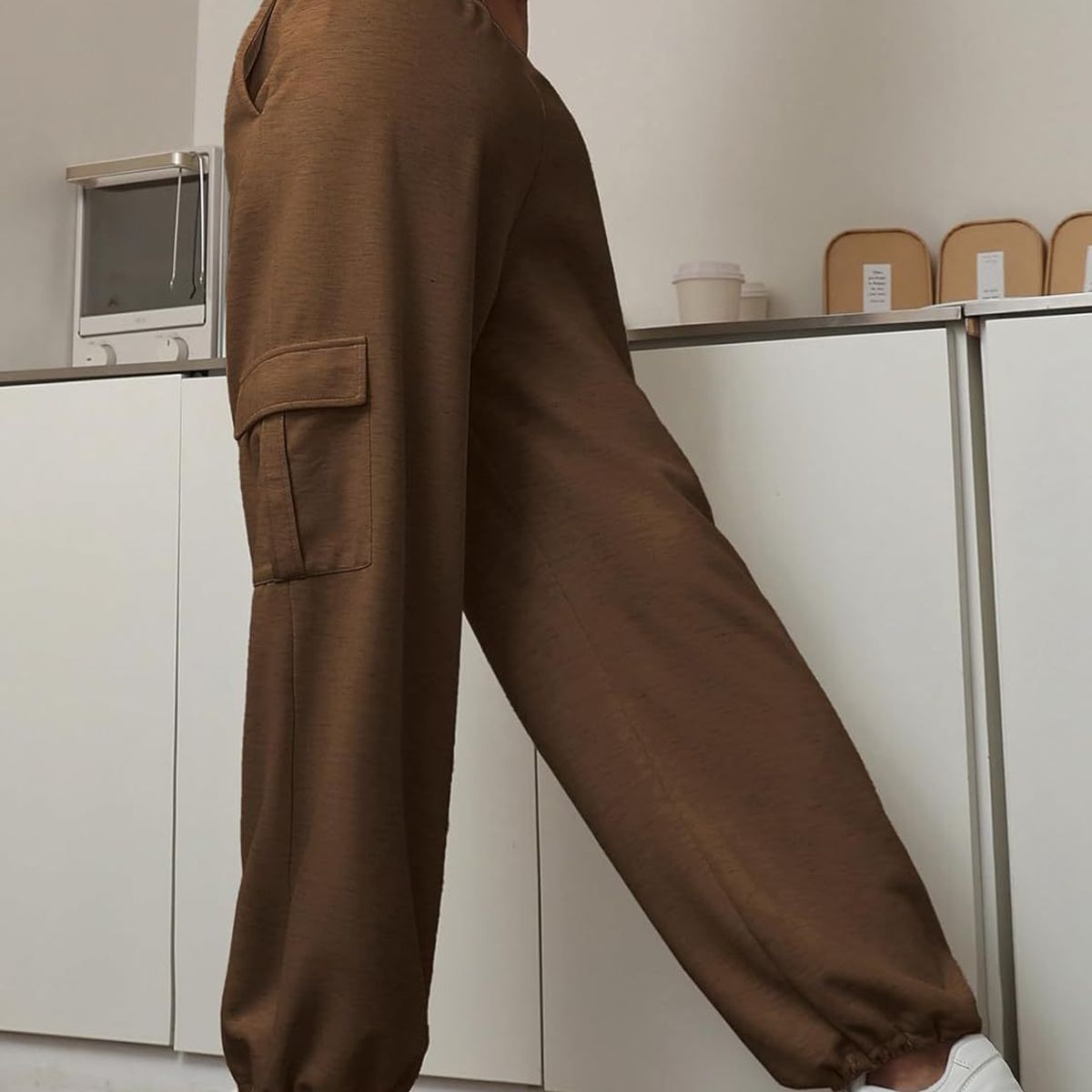 BLWOENS - Pantalones largos de primavera y otoño para mujer - Marrón