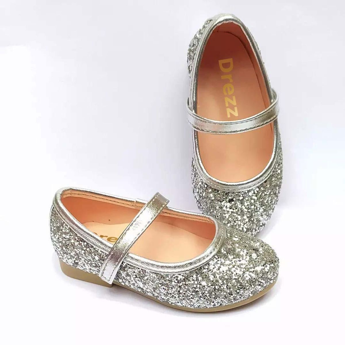 GENERICO - Zapatos plateados strass para niña_.