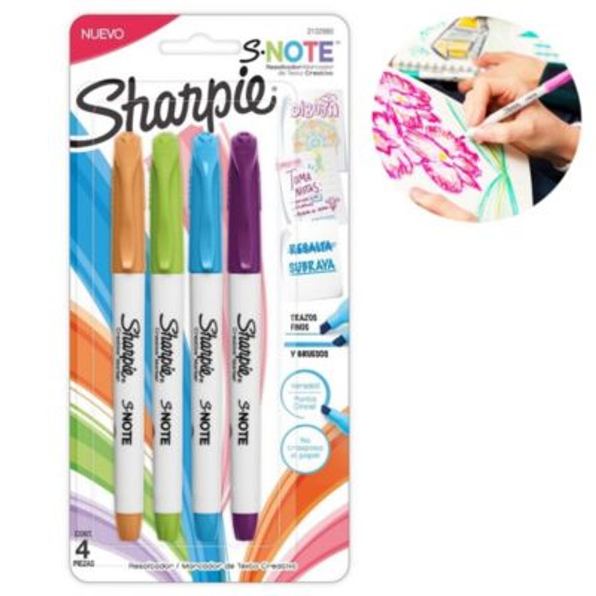 SHARPIE - Resaltador Sharpie Note x4 Colores Intensos 2132980