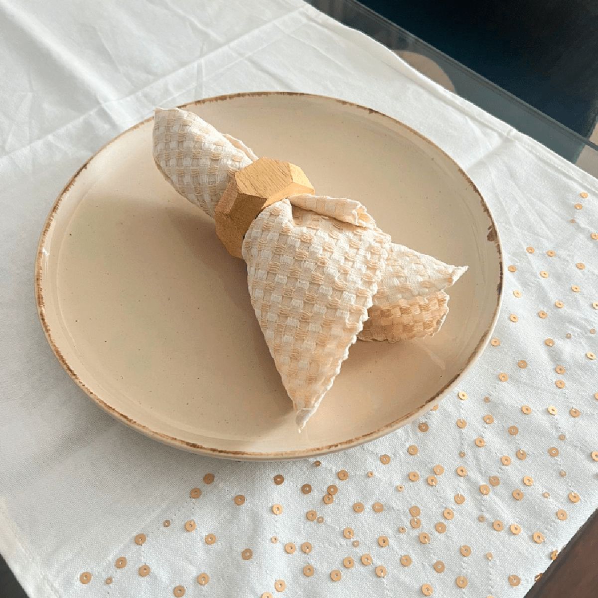 GENERICO - Camino de Mesa Lentejuelas Dorado 150x42 cm