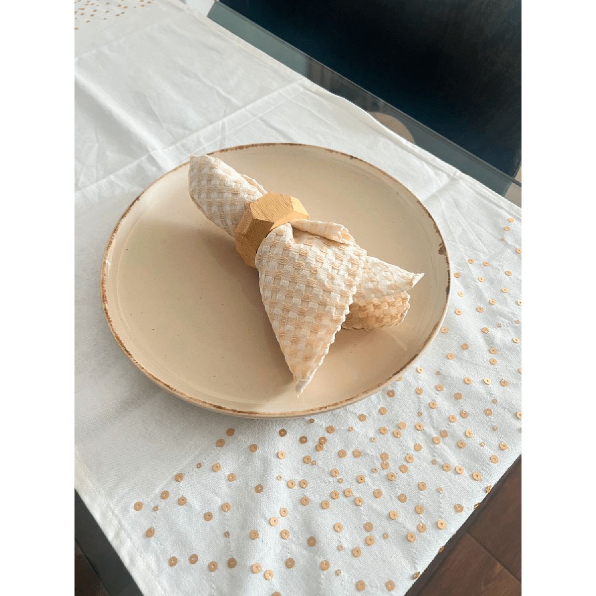 GENERICO - Camino de Mesa Lentejuelas Dorado 150x42 cm