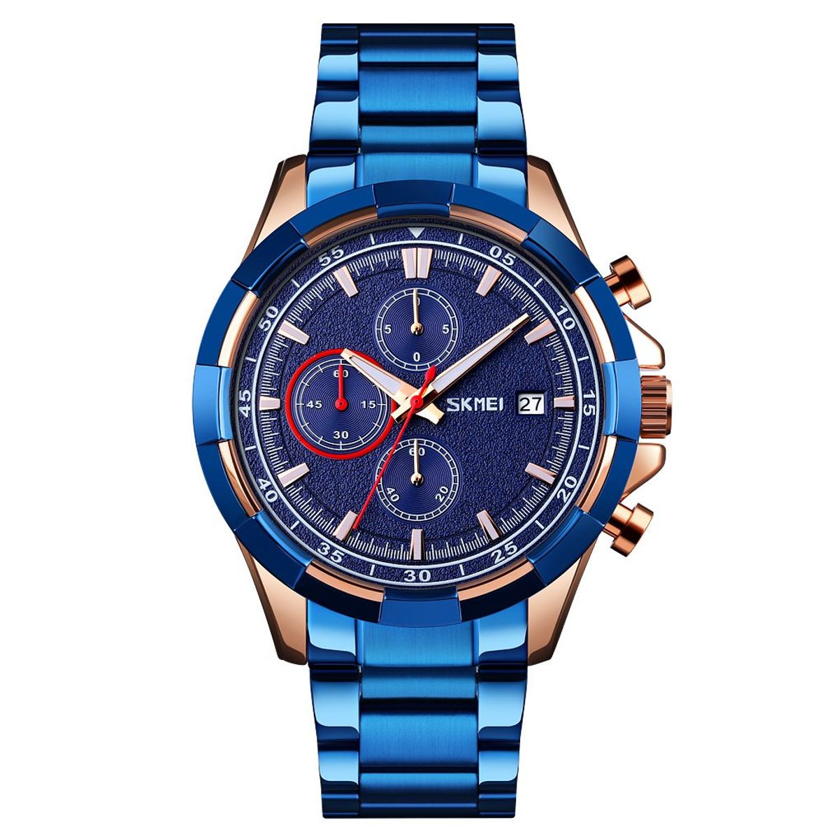 SKMEI - Reloj Skmei 9192 AZUL CORREA ACERO CRONOMETRO