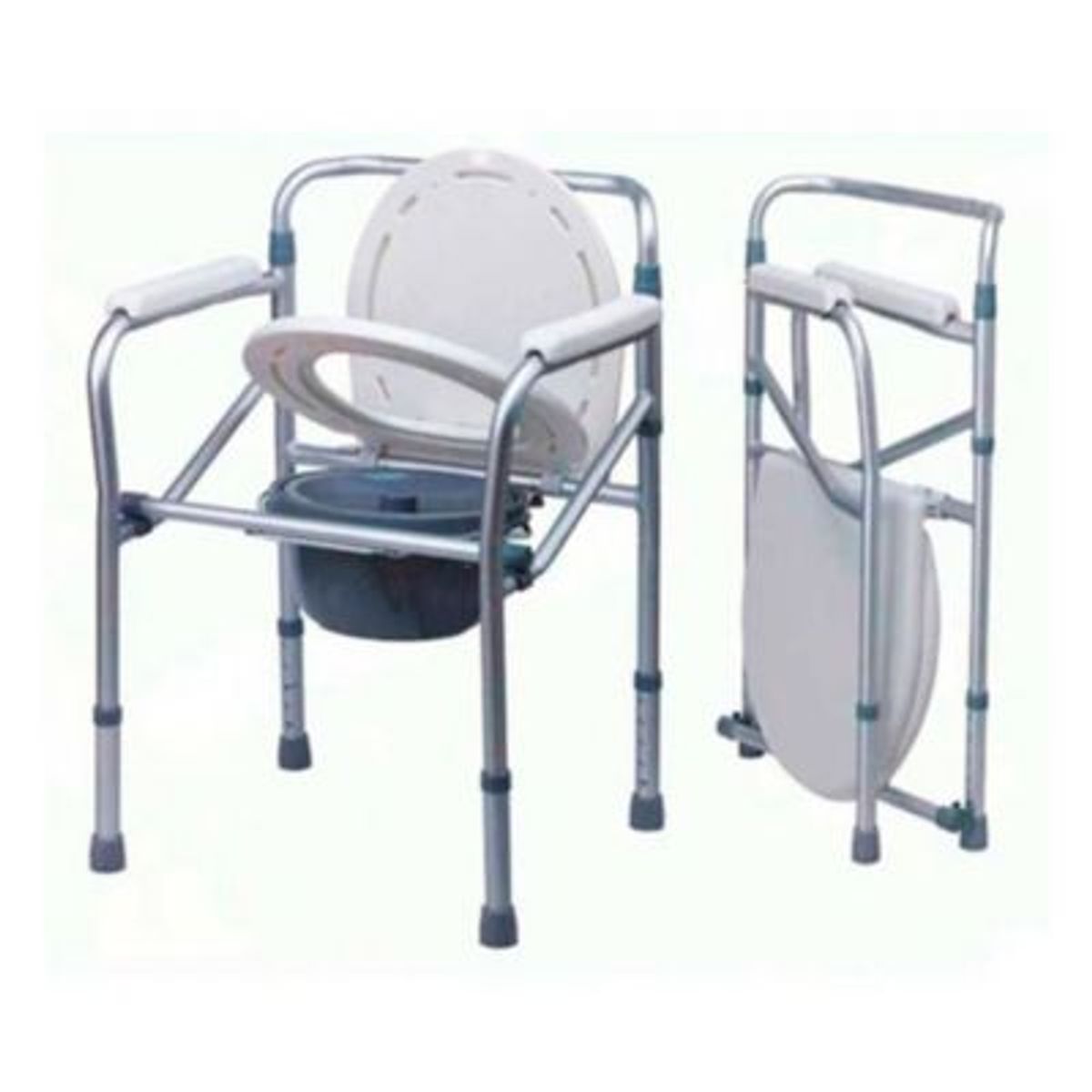 UNIVERSAL - Baño Portátil Graduable Silla Sanitaria Plegable Portátil de Aluminio