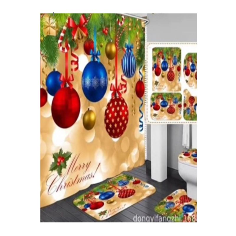 GENERICO - SET DE 4 PIEZAS DE BAÑO NAVIDEÑOS